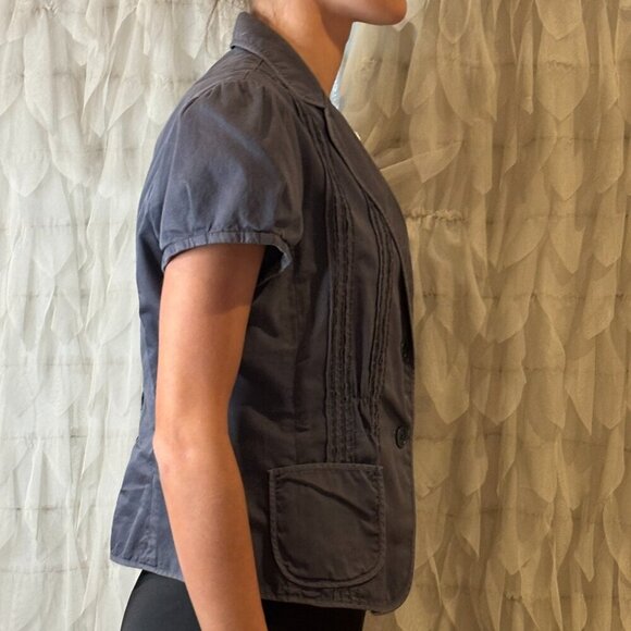 BCBGMaxAzria Women's Charcoal Short Sleeve Belted Jacket | Women's Size Large - Picture 6 of 7